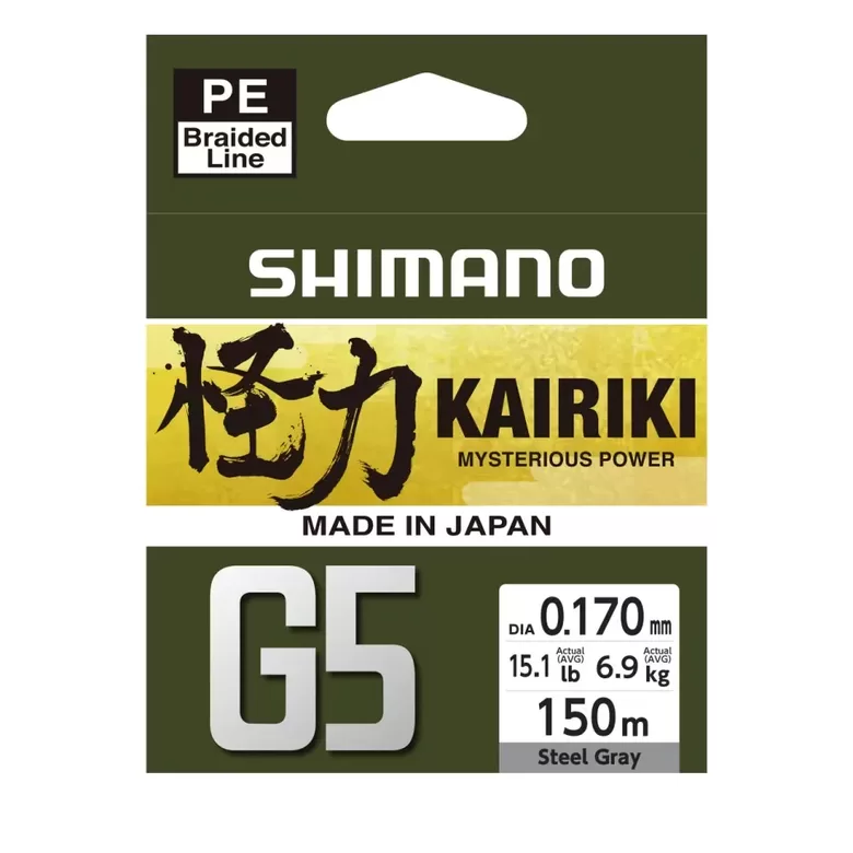 Shimano KAIRIKI G5 pītā aukla "Steel Gray" 0.170mm/6.9kg 150m