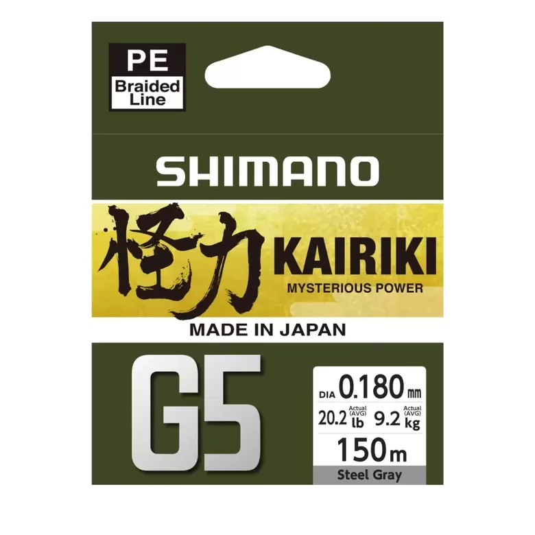 Shimano KAIRIKI G5 pītā aukla "Steel Gray" 0.180mm/9.2kg 150m