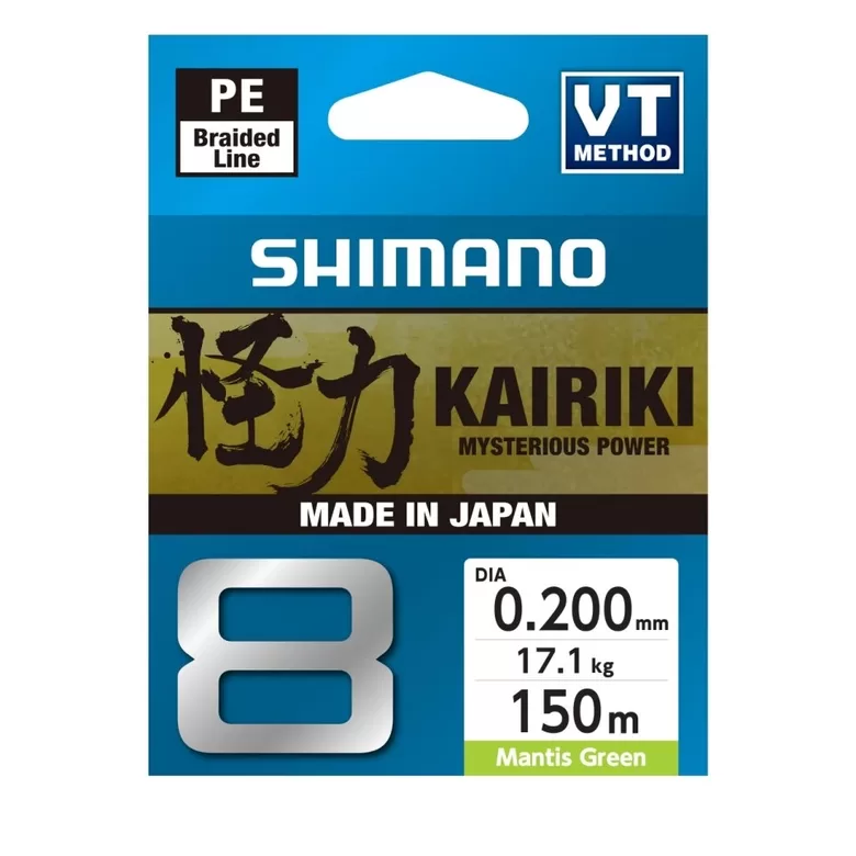 Shimano KAIRIKI 8 pītā aukla "Mantis Green" 0.200mm/17.1kg 150m
